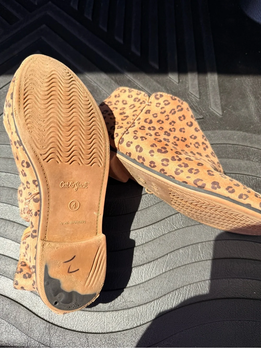 Cat & Jack Girls' Leopard Print Booties - Tan/Black